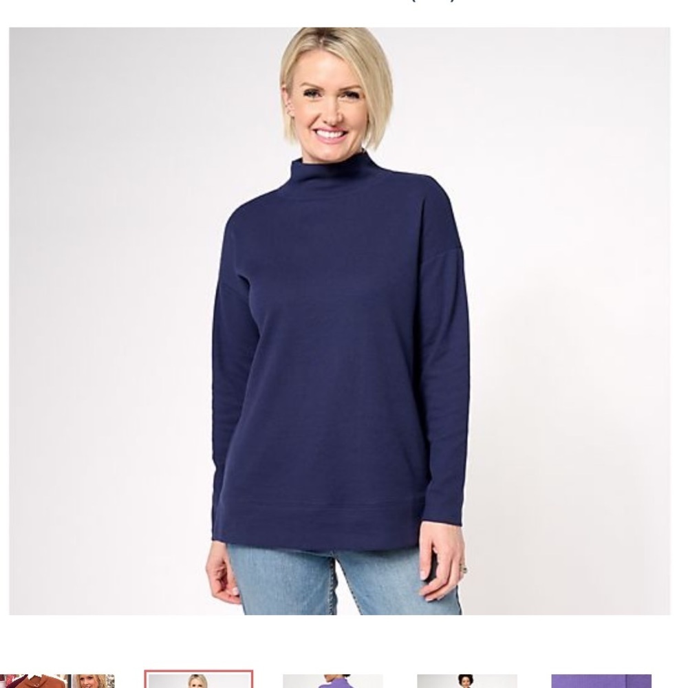 Mock neck waffle pullover - Picture 7 of 8
